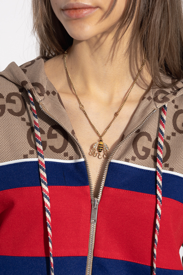 gucci sweater Bee necklace