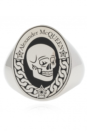 Alexander McQueen Skull logo-engraved ring