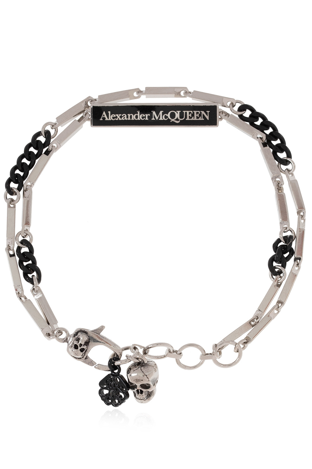 Alexander McQueen Alexander McQueen crystal embellished double-finger ring
