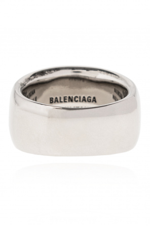 Balenciaga SILVER Ring with logo
