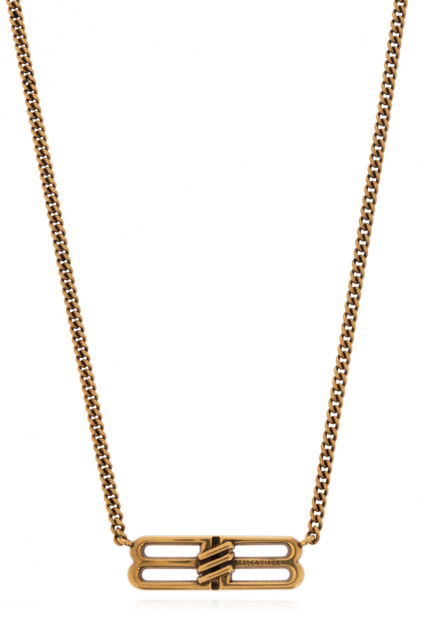 Balenciaga Brass necklace with logo