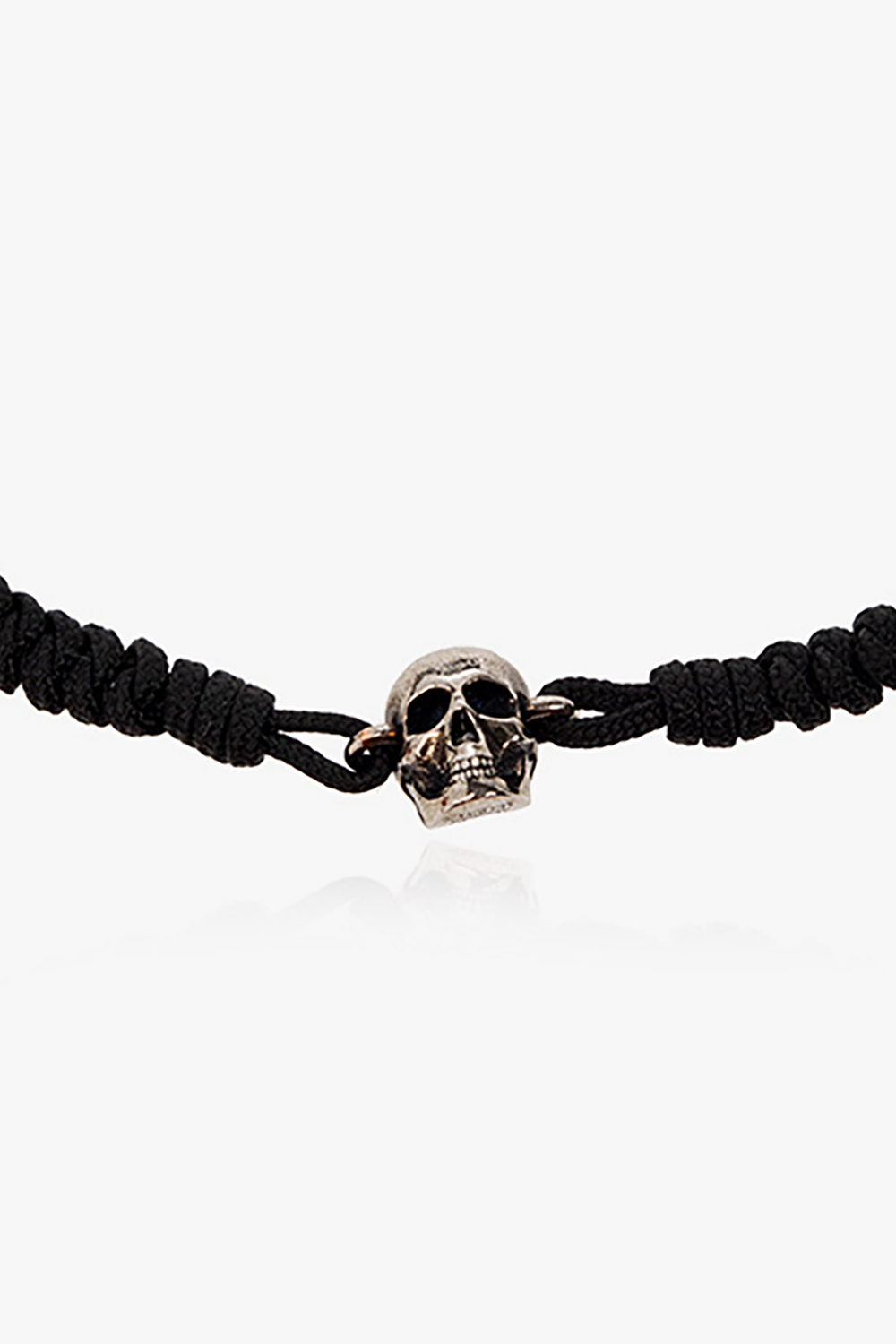 Alexander McQueen Black Cord Skull Bracelet 'Natural/A Silve'  RvceShops -  7058461AAIK8560 - Alexander McQueen MEN SHOES TRAINERS