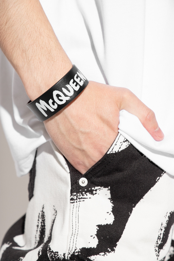Alexander McQueen Leather bracelet with logo