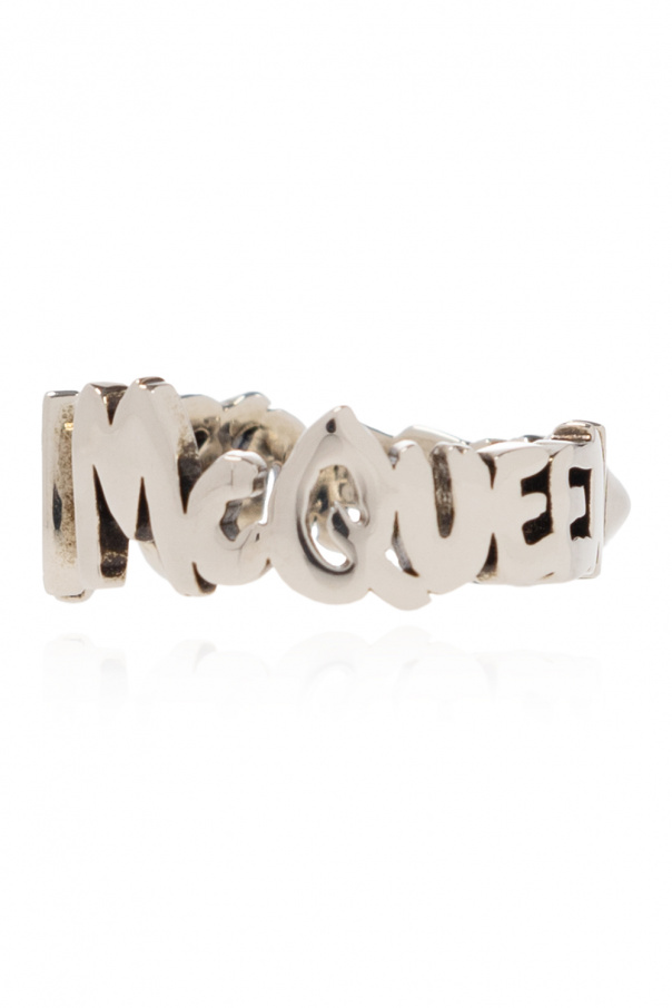 Alexander McQueen Brass ring with logo