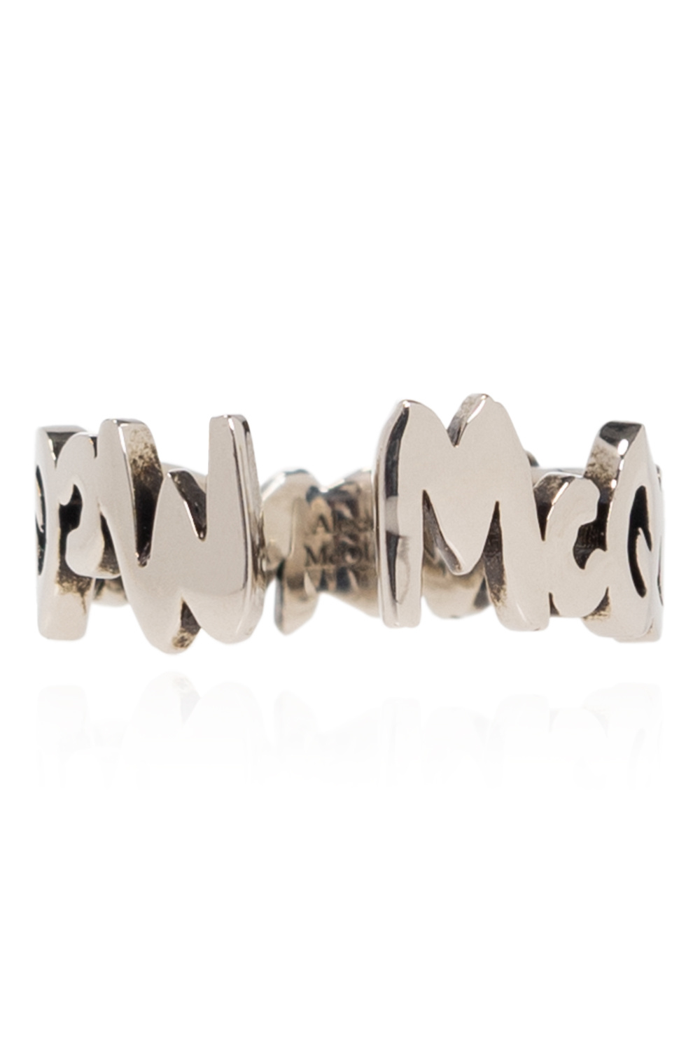 Alexander McQueen Brass ring with logo