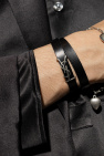 Saint Laurent BLACK Leather bracelet with logo