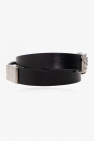 Saint Laurent BLACK Leather bracelet with logo