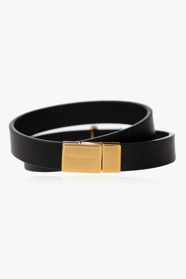 Saint Laurent Leather bracelet with logo