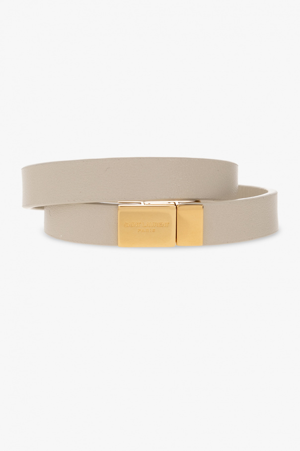 Saint Laurent Leather bracelet with logo