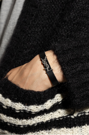 Leather bracelet with logo od Saint Laurent