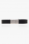 Saint Laurent BLACK Leather bracelet with logo