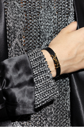 Leather bracelet with logo od Saint Laurent