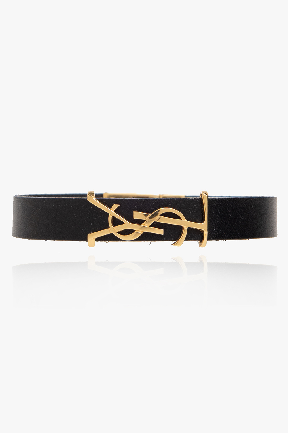 Saint Laurent Leather bracelet with logo