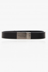 Saint Laurent BLACK Leather bracelet with logo