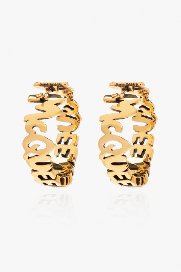 Alexander McQueen Logo-shaped brass earrings