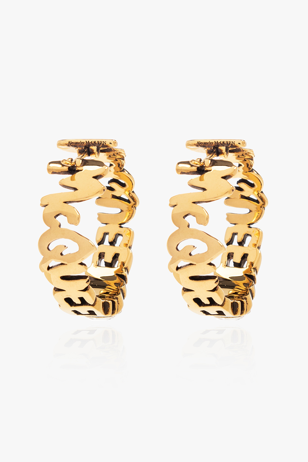 Alexander McQueen Logo-shaped brass earrings