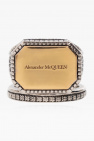 Alexander Mcqueen Womans Brass Chain With Logo Pendant Detail