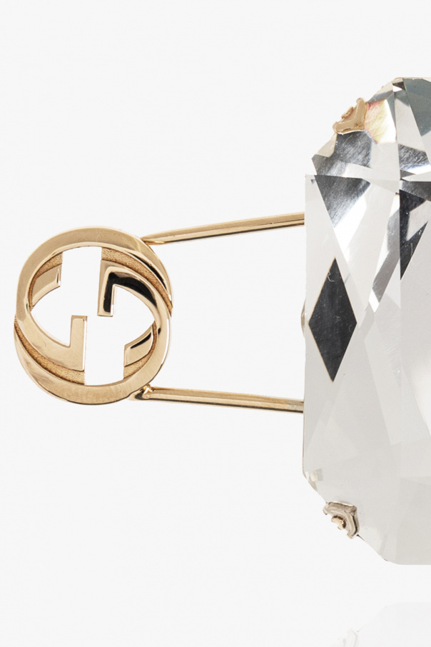 Gucci Broszka z połyskującym kryształem