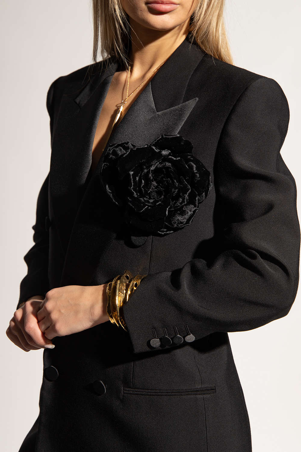 Saint Laurent Flower-shaped brooch