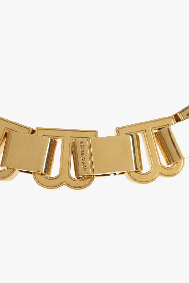 Balenciaga Mosiężny choker z logo