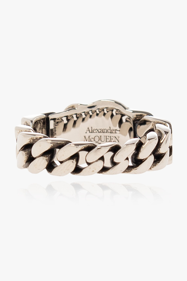 Alexander McQueen Mosiężny pierścień