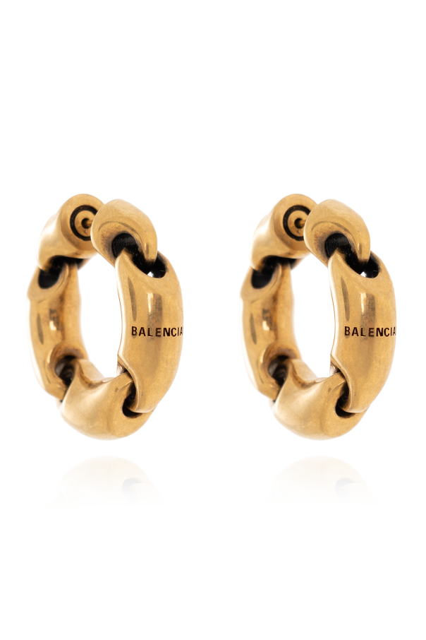 Balenciaga Mosiężne kolczyki z logo