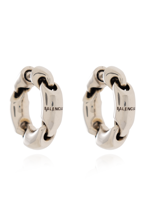 Balenciaga Mosiężne kolczyki z logo