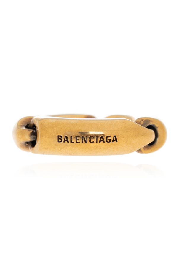 Balenciaga Brass ring with logo