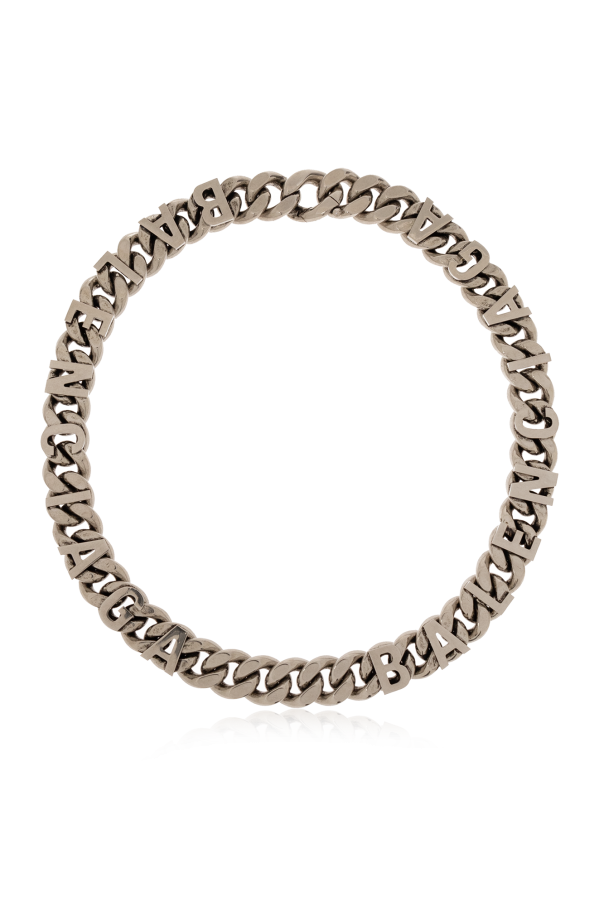 Brass necklace with logo od Balenciaga