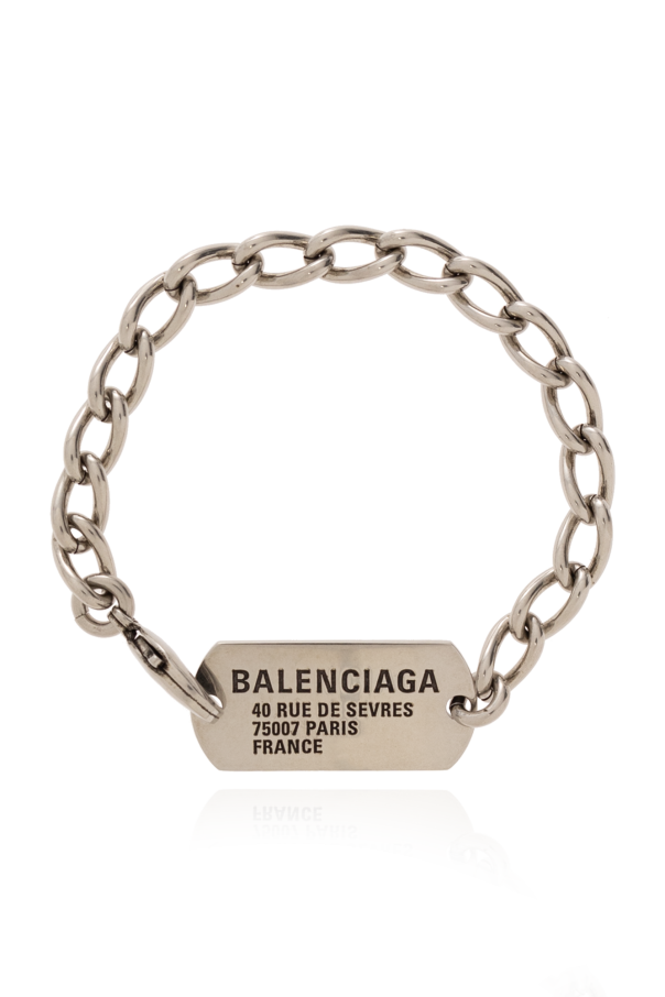 Balenciaga Mosiężna bransoleta z logo