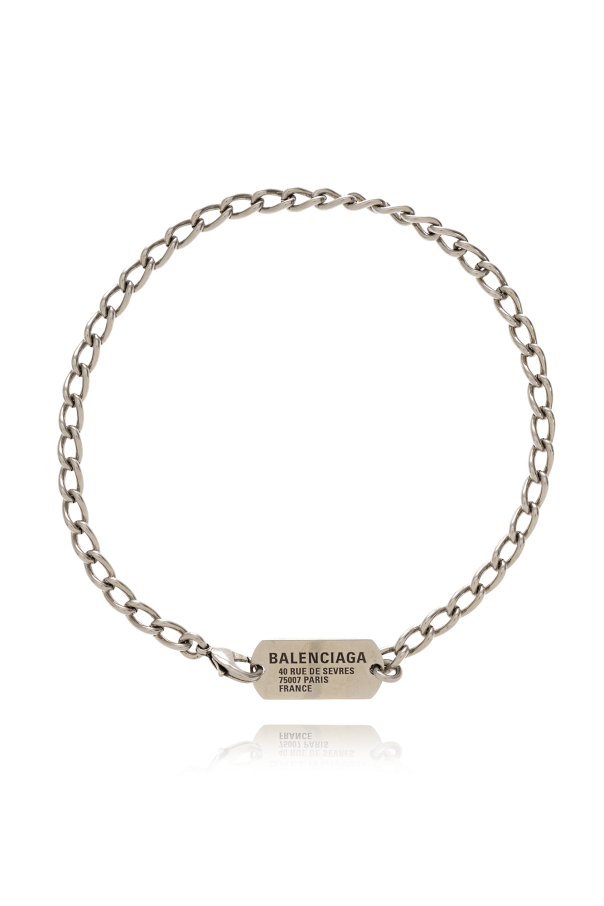 Brass necklace with logo od Balenciaga