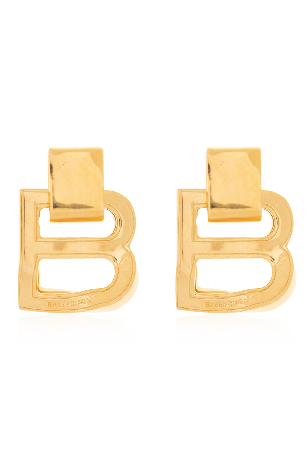 Balenciaga Mosiężne kolczyki w kształcie logo