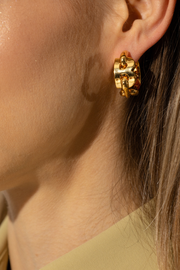 Balenciaga Brass earrings with logo