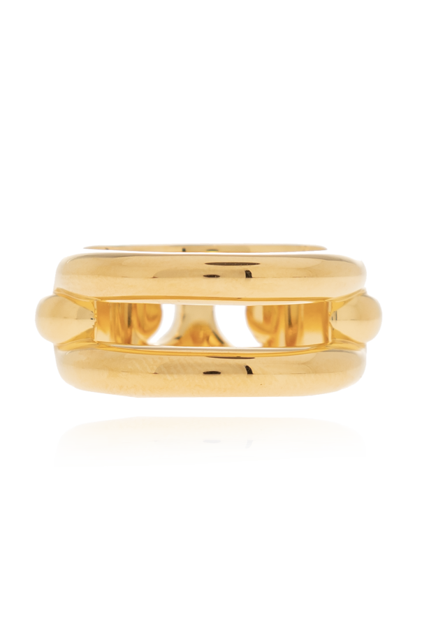Brass ring with logo od Balenciaga