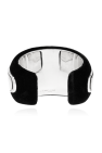 Saint Laurent SILVER Velvet-trimmed bracelet
