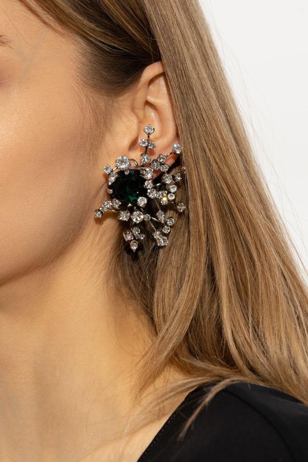 Saint Laurent Rhinestone-embellished clip-on earrings