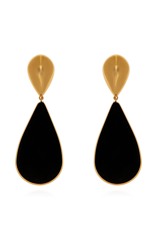 Velvet-trimmed clip-on earrings od Saint Laurent