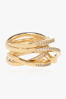 FERRAGAMO GOLD Crystal-embellished ring