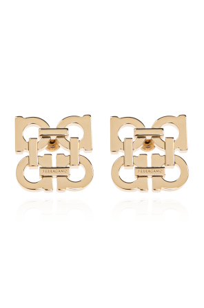 Earrings in the shape of a logo
