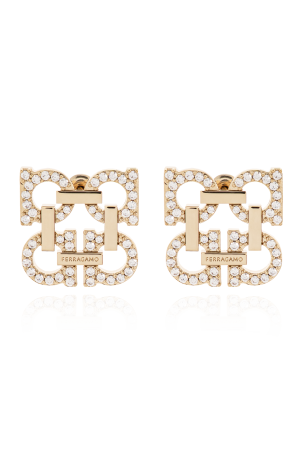 FERRAGAMO Kolczyki z połyskującymi kryształami