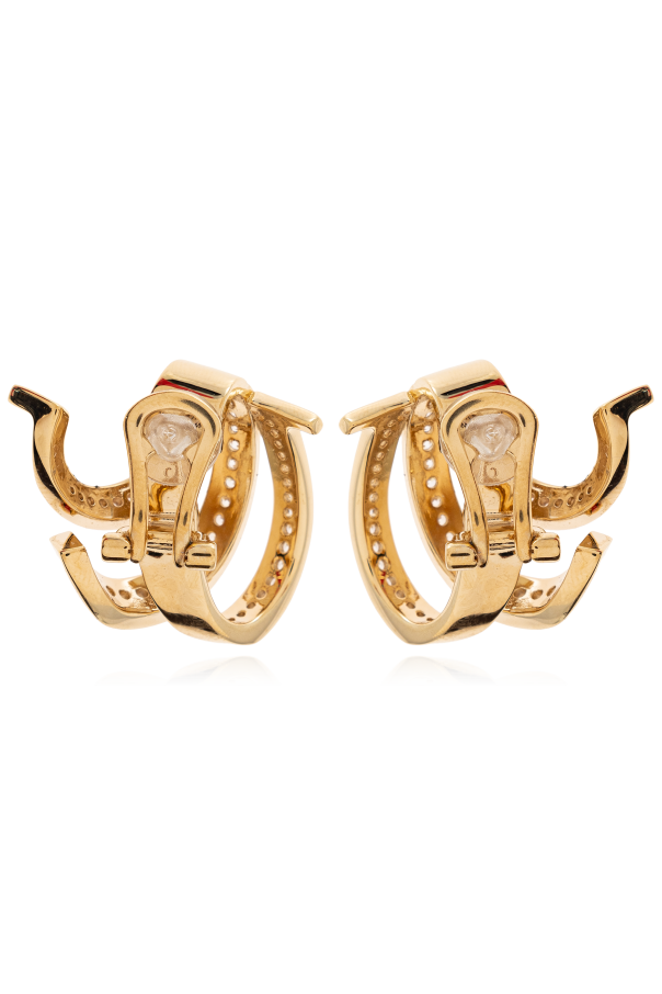 FERRAGAMO Clip-ons con cristales relucientes