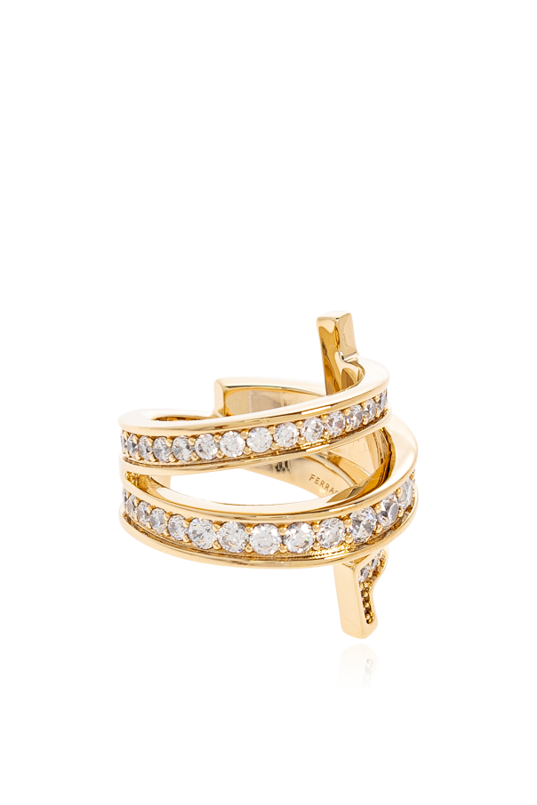 FERRAGAMO Ring with shimmering crystals