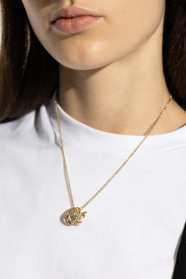 FERRAGAMO Necklace with a pendant featuring shimmering crystals