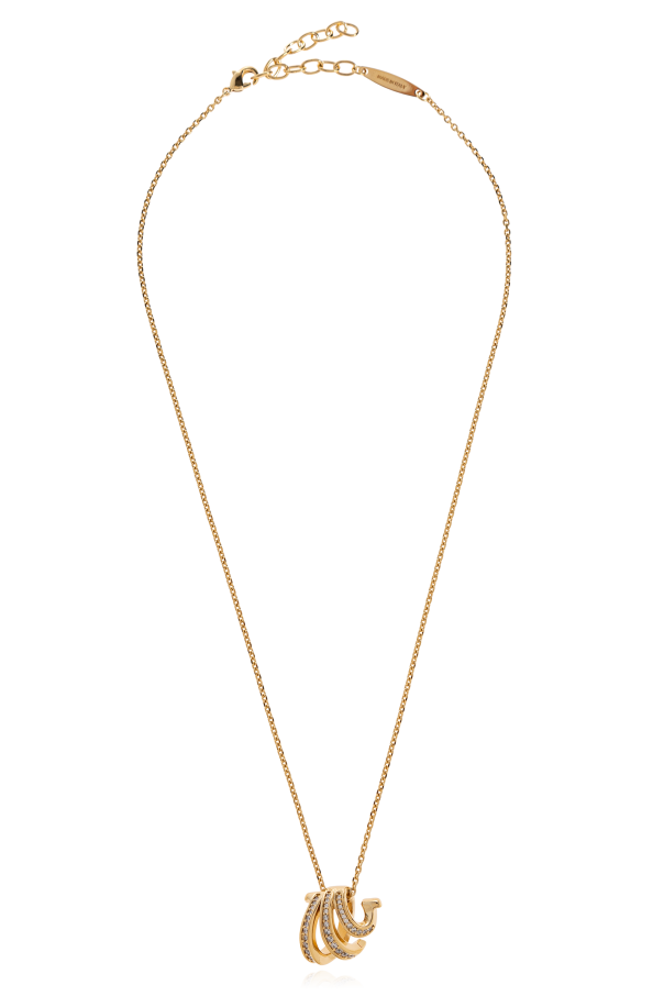 FERRAGAMO Necklace with a pendant featuring shimmering crystals