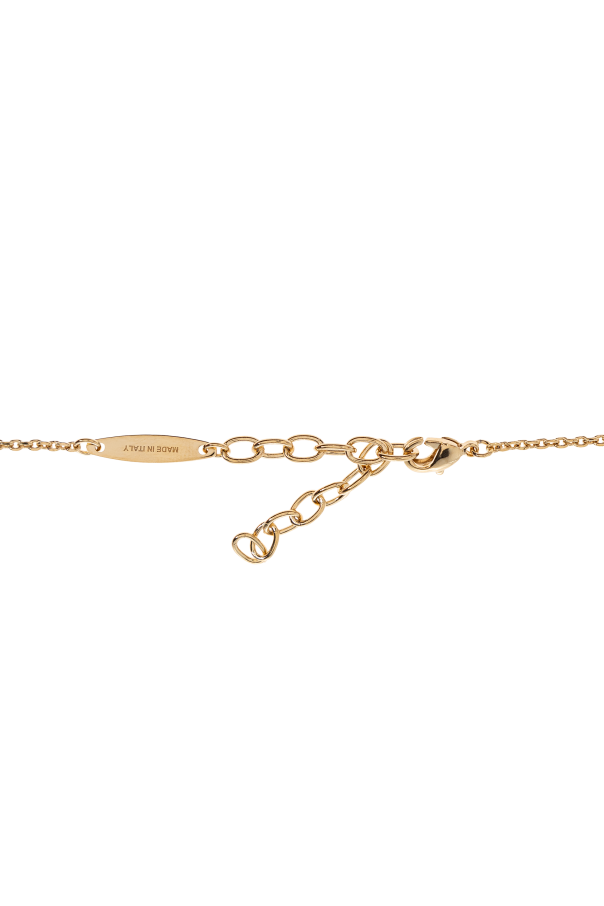 FERRAGAMO Necklace with a pendant featuring shimmering crystals