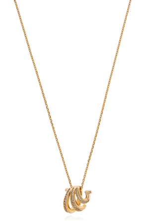 Necklace with a pendant featuring shimmering crystals