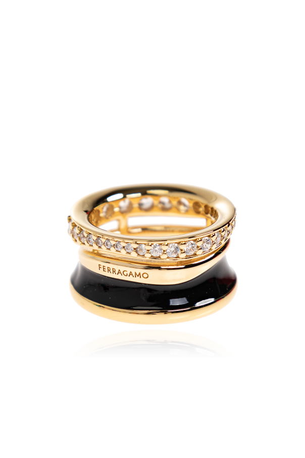 FERRAGAMO Anillo con cristales brillantes