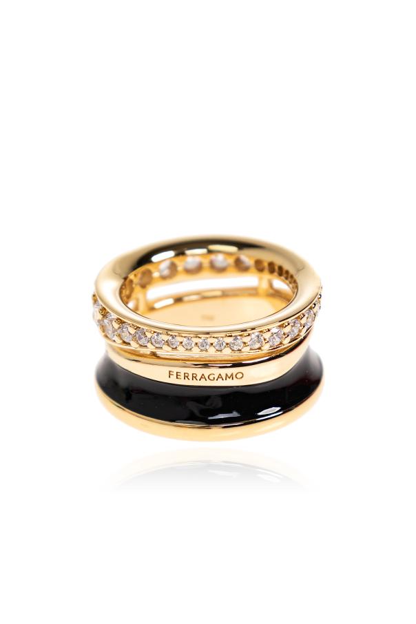 FERRAGAMO Anillo con cristales brillantes