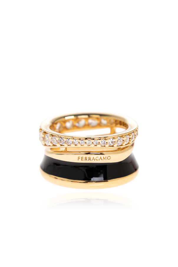 FERRAGAMO Ring with shimmering crystals