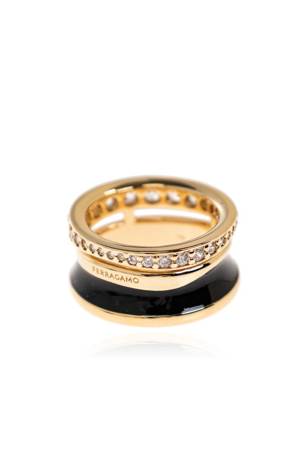 FERRAGAMO Ring with sparkling crystals